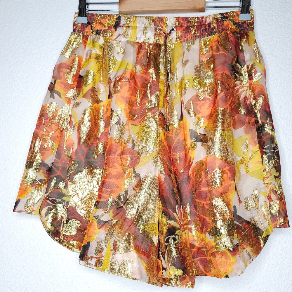 Topshop Metallic Jacquard Shorts - Picture 6 of 7
